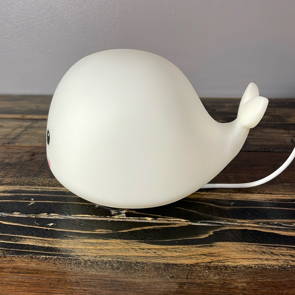Adorable whale nightlight.  Plug into computer or adapter for wall.